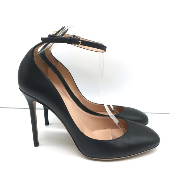 Valentino Tango Ankle Strap Pumps Black Leather Size 41 - Picture 2 of 12